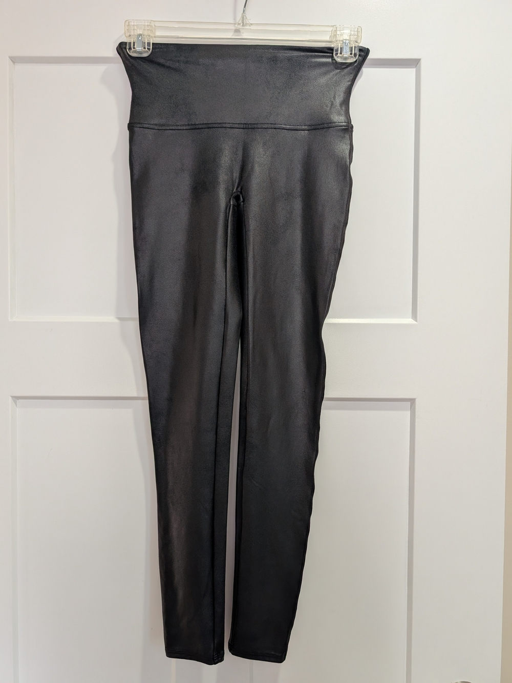 SPANX Faux Leather High-Rise Leggings in Black